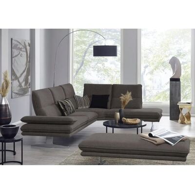 W.SCHILLIG Broadway Sofa - 4-Sitzer, Grau, Verstellbar, Rechts Ottomane W.SCHILLIG Broadway Sofa - 4-Sitzer, Grau, Verstellbar, Rechts Ottomane