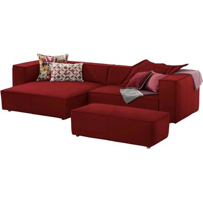 W.SCHILLIG around-the-block L-Form-Sofa - ruby red - Sofa W.SCHILLIG around-the-block L-Form-Sofa - ruby red - Sofa