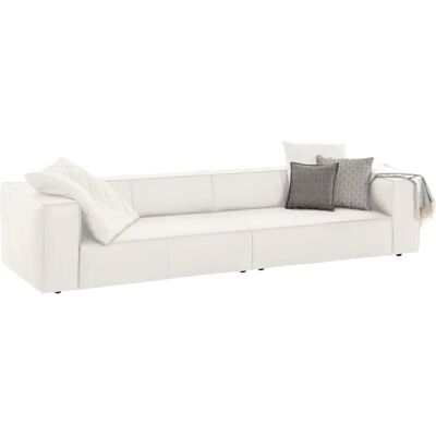 W.SCHILLIG 4-Sitzer Sofa - Leder, Weiß, Modernes Design W.SCHILLIG 4-Sitzer Sofa - Leder, Weiß, Modernes Design