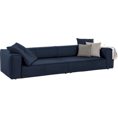 W.SCHILLIG 4-Sitzer Sofa Blau Leder - around-the-block W.SCHILLIG 4-Sitzer Sofa Blau Leder - around-the-block