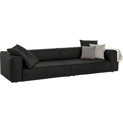 W.SCHILLIG 4er-Sofa - around-the-block - Schwarzes Leder W.SCHILLIG 4er-Sofa - around-the-block - Schwarzes Leder