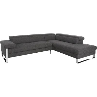 W.SCHILLIG finn - Grau Stoff Ottomane rechts - Sofa W.SCHILLIG finn - Grau Stoff Ottomane rechts - Sofa
