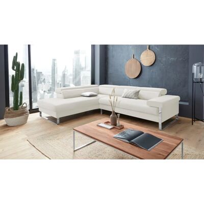 W.SCHILLIG Finn Weiß L-förmiges Sofa - Leder & Stoff W.SCHILLIG Finn Weiß L-förmiges Sofa - Leder & Stoff
