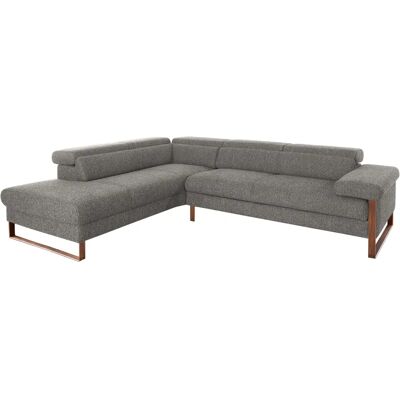 W.SCHILLIG finn - Grau Sofa mit Ottomane & Motor W.SCHILLIG finn - Grau Sofa mit Ottomane & Motor