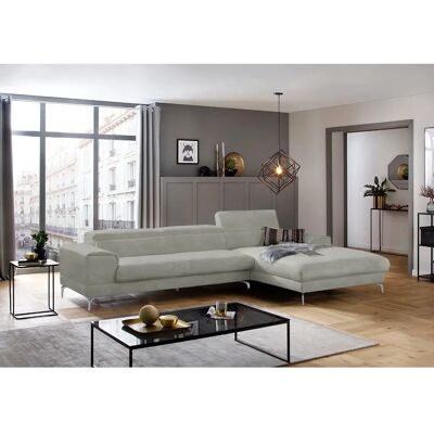 W.SCHILLIG Piedroo - Graues L-Form Sofa mit Kopfstützen W.SCHILLIG Piedroo - Graues L-Form Sofa mit Kopfstützen