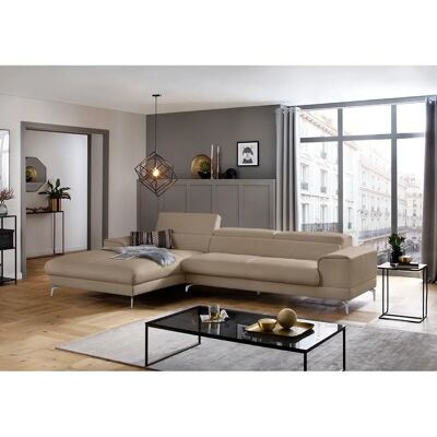 W.SCHILLIG Piedroo - Braunes L-Form Sofa mit Leder W.SCHILLIG Piedroo - Braunes L-Form Sofa mit Leder