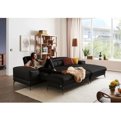 W.SCHILLIG piedroo Schwarz Leder Hocker - Polsterhocker W.SCHILLIG piedroo Schwarz Leder Hocker - Polsterhocker