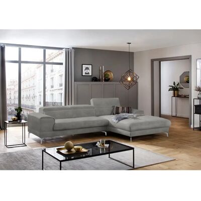 W.SCHILLIG piedroo Sofa - Grau Chenille L-Form mit Kopfstütze W.SCHILLIG piedroo Sofa - Grau Chenille L-Form mit Kopfstütze