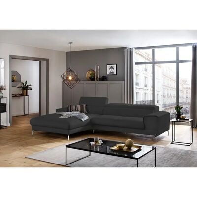 W.SCHILLIG Piedroo Ledersofa - 303cm lang, Grau W.SCHILLIG Piedroo Ledersofa - 303cm lang, Grau