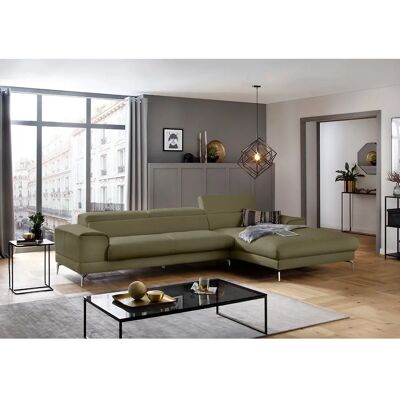 W.SCHILLIG Piedroo - Grünes Camouflage L-Form Sofa mit Kopfstütze W.SCHILLIG Piedroo - Grünes Camouflage L-Form Sofa mit Kopfstütze
