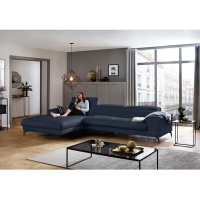 W.SCHILLIG Piedroo Ecksofa - Blau Leder L-Form mit Motor W.SCHILLIG Piedroo Ecksofa - Blau Leder L-Form mit Motor