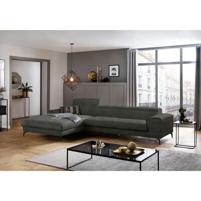 W.SCHILLIG Piedroo - Grünes Chenille-Ecksofa mit Kopfstütze W.SCHILLIG Piedroo - Grünes Chenille-Ecksofa mit Kopfstütze