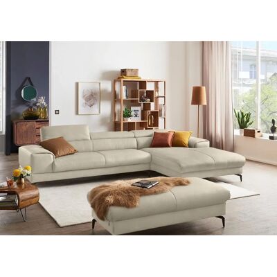 W.SCHILLIG piedroo - grau Ecksofa mit Lederbezug W.SCHILLIG piedroo - grau Ecksofa mit Lederbezug
