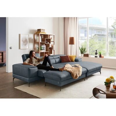 W.SCHILLIG Piedroo Blau Softleder Modern Hocker W.SCHILLIG Piedroo Blau Softleder Modern Hocker