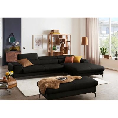 W.SCHILLIG piedroo Ledersofa - 343cm Lang, Schwarz - Modernes Lounge-Möbel W.SCHILLIG piedroo Ledersofa - 343cm Lang, Schwarz - Modernes Lounge-Möbel