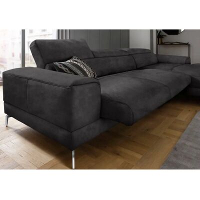 W.SCHILLIG Piedroo - Mikrofaser Lederoptik Sofa mit Motorischer Kopfstütze und Longchair W.SCHILLIG Piedroo - Mikrofaser Lederoptik Sofa mit Motorischer Kopfstütze und Longchair