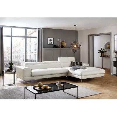 W.SCHILLIG piedroo Ecksofa - Weiß Z59, Leder, Elegant Design W.SCHILLIG piedroo Ecksofa - Weiß Z59, Leder, Elegant Design