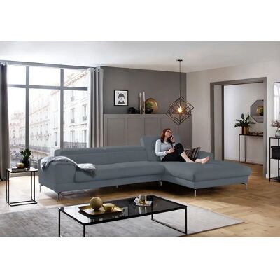 W.SCHILLIG Piedroo Ecksofa - Weiches Leder, Blau - 343cm W.SCHILLIG Piedroo Ecksofa - Weiches Leder, Blau - 343cm