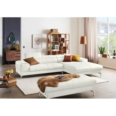 W.SCHILLIG Piedroo Weiß Leder Moderner Hocker W.SCHILLIG Piedroo Weiß Leder Moderner Hocker