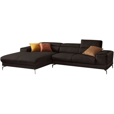 W.SCHILLIG Piedroo Leder-Sofa - 4-Sitzer, Braun, Verstellbarer Kopfstütze W.SCHILLIG Piedroo Leder-Sofa - 4-Sitzer, Braun, Verstellbarer Kopfstütze