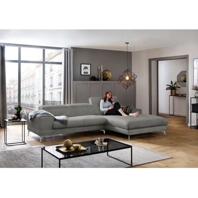 W.SCHILLIG piedroo L-Form Sofa - Grau Chenille Stoff W.SCHILLIG piedroo L-Form Sofa - Grau Chenille Stoff