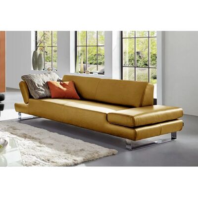 W.SCHILLIG 3-Sitzer Sofa - Gelb, Leder, Verstellbare Armlehnen - Sofa W.SCHILLIG 3-Sitzer Sofa - Gelb, Leder, Verstellbare Armlehnen - Sofa