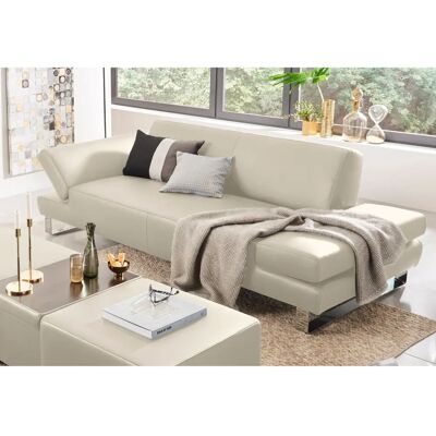 W.SCHILLIG Modell Z59 - 3-Sitzer, Eisgrau, Leder, Armlehnenverstellung - Sofa W.SCHILLIG Modell Z59 - 3-Sitzer, Eisgrau, Leder, Armlehnenverstellung - Sofa