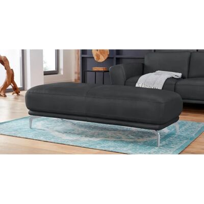 W.SCHILLIG Montana Hocker - 141cm Breit, Schwarz Leder, Silber Füße W.SCHILLIG Montana Hocker - 141cm Breit, Schwarz Leder, Silber Füße