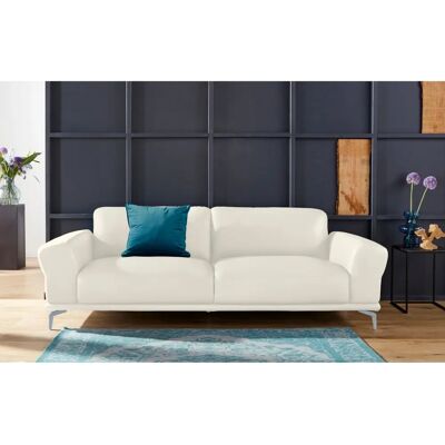 W.SCHILLIG Montana 2,5-Sitzer Sofa - Leder, Weiß, Silberfüße W.SCHILLIG Montana 2,5-Sitzer Sofa - Leder, Weiß, Silberfüße