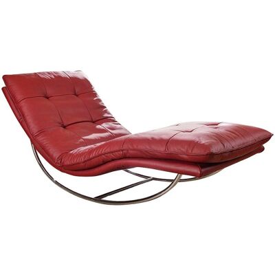 W.SCHILLIG Daily Dreams Roter Ledersofa mit Verstellbarem Kopfteil & Schaukelgestell - Sofa W.SCHILLIG Daily Dreams Roter Ledersofa mit Verstellbarem Kopfteil & Schaukelgestell - Sofa