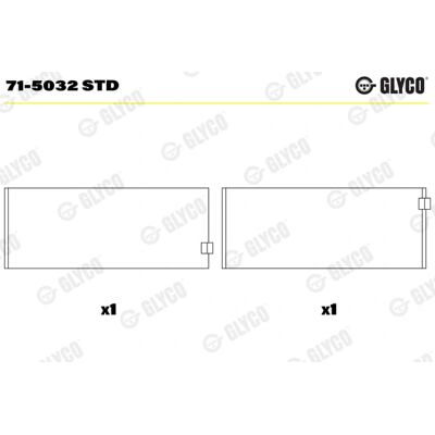 GLYCO 71-5032 STD Engine Bearing - Engine Part GLYCO 71-5032 STD Engine Bearing - Engine Part