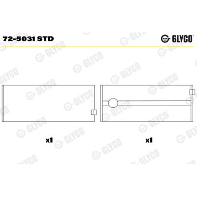 GLYCO 72-5031 STD Suporte de virabrequim - Suporte em aço revestido de bronze GLYCO 72-5031 STD Suporte de virabrequim - Suporte em aço revestido de bronze