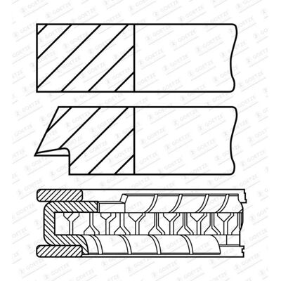 GOETZE ENGINE - 08-449200-00 - 71 - Piston ring set GOETZE ENGINE - 08-449200-00 - 71 - Piston ring set