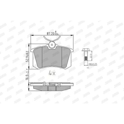JURID 573847J - Brake Pad Set for Renault, Seat, VW, Audi - Non-Prepared JURID 573847J - Brake Pad Set for Renault, Seat, VW, Audi - Non-Prepared