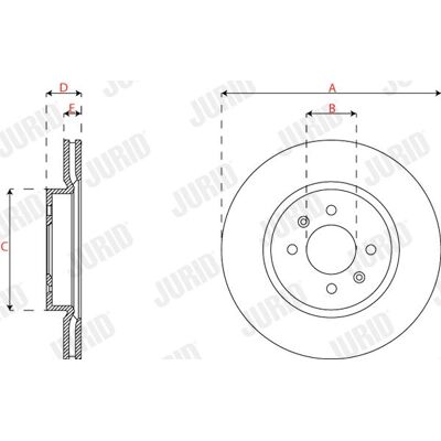JURID - 563316JC Disco de freno ventilado y recubierto para Kia Rio 4, Stonic - Disco de freno JURID - 563316JC Disco de freno ventilado y recubierto para Kia Rio 4, Stonic - Disco de freno