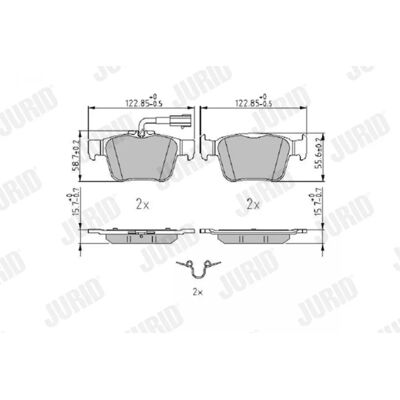 Jurid Pastillas de freno traseras para Alfa Romeo Giulia Stelvio - Pastillas Jurid Pastillas de freno traseras para Alfa Romeo Giulia Stelvio - Pastillas