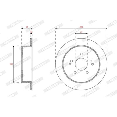 FERODO DDF1992C Δίσκος φρένων - 284mm Πλήρης με επίστρωση για SsangYong Korando III SUV FERODO DDF1992C Δίσκος φρένων - 284mm Πλήρης με επίστρωση για SsangYong Korando III SUV