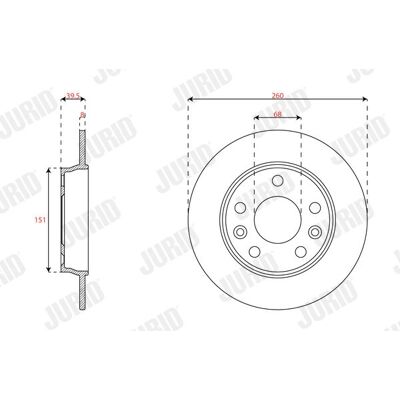 Τιμόνι JURID Renault ZOE - Δίσκος φρένου 260mm, 8mm, 5 οπών - Ανταλλακτικό φρένου Τιμόνι JURID Renault ZOE - Δίσκος φρένου 260mm, 8mm, 5 οπών - Ανταλλακτικό φρένου