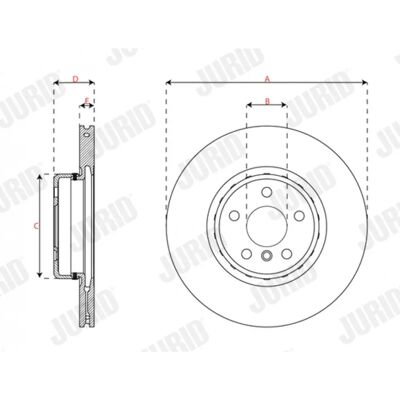 JURID BMW Bremsscheibe - Belüftet - 24mm - Modell 563693JVC-1 JURID BMW Bremsscheibe - Belüftet - 24mm - Modell 563693JVC-1