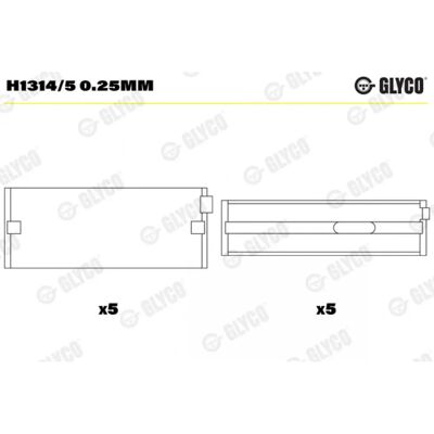 GLYCO H1314/5 0,25MM Kurbelwellenlager - Kurbelwellenlager GLYCO H1314/5 0,25MM Kurbelwellenlager - Kurbelwellenlager