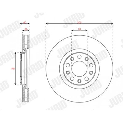 JURID 563625JC Αεριζόμενο δισκόφρενο για Jeep JURID 563625JC Αεριζόμενο δισκόφρενο για Jeep
