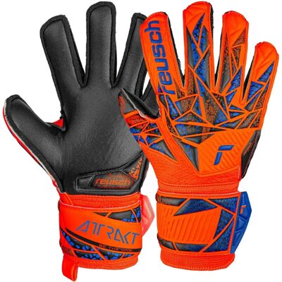 Reusch Attrakt Silver Junior Impact-Absorbing Goalkeeper Gloves - Orange Reusch Attrakt Silver Junior Impact-Absorbing Goalkeeper Gloves - Orange