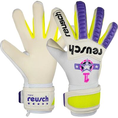 Reusch Brand Pro Am Silver Goalkeeper Gloves - White Reusch Brand Pro Am Silver Goalkeeper Gloves - White