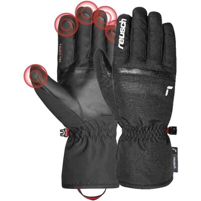 Gants d'hiver REUSCH Touch pour tous les doigts - Unisexe - Noir / Argent - Taille 9 Gants d'hiver REUSCH Touch pour tous les doigts - Unisexe - Noir / Argent - Taille 9
