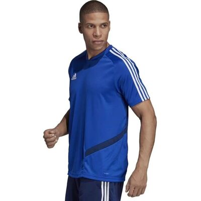 Koszulka treningowa Adidas Tiro 19 - Koszulka piłkarska dla mężczyzn, niebieska Koszulka treningowa Adidas Tiro 19 - Koszulka piłkarska dla mężczyzn, niebieska
