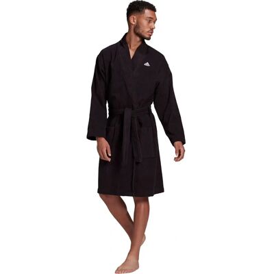 adidas Baumwollbademantel - Schwarz - Bademantel adidas Baumwollbademantel - Schwarz - Bademantel