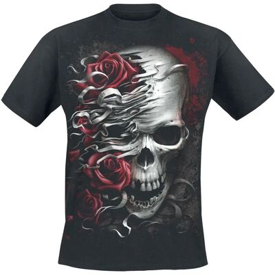 Spiral Schädel T-Shirt Kurze Ärmel - Herren Schwarz Spiral Schädel T-Shirt Kurze Ärmel - Herren Schwarz
