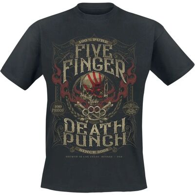Five Finger Death Punch 100 Proof T-Shirt - Kurzarm - Schwarz - T-Shirt Five Finger Death Punch 100 Proof T-Shirt - Kurzarm - Schwarz - T-Shirt