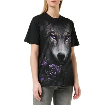 Spiral Wolf Roses Kurzarm T-Shirt - Herren - Schwarz Spiral Wolf Roses Kurzarm T-Shirt - Herren - Schwarz