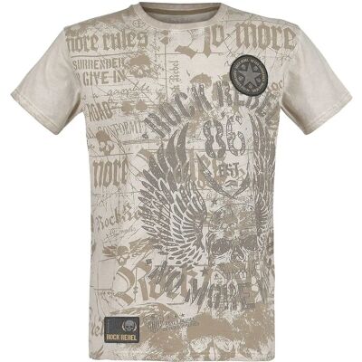 Rock Rebel by EMP Rebel Soul Beige Kortærmet T-Shirt - T-Shirt Rock Rebel by EMP Rebel Soul Beige Kortærmet T-Shirt - T-Shirt